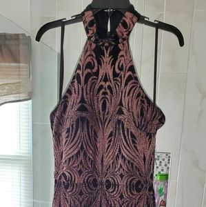 Gold rose glitter dress
